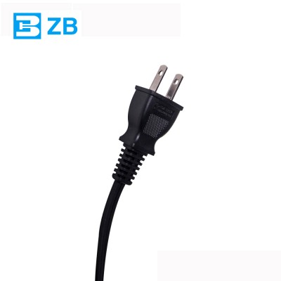 ZB-02T Taiwan approved Standard 2 cores power cords 7A/11A/15A 125V Black power plug